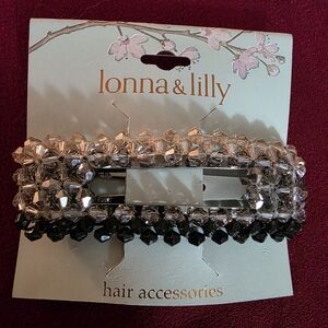 Lonna & Lilly Crystal Black and Silver Ombre Hair Barrette